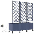 Havekrukke med vanding og hjul 3 stk. Grå 120 x 40 x 148 cm PP