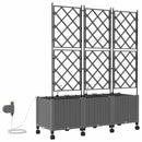 Havekrukke med vanding og hjul 3 stk. Lysegrå 120 x 40 x 148 cm