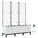 Havekrukke med vanding og hjul 3 stk. Hvid 120 x 40 x 148 cm PP