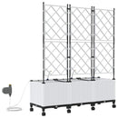 Havekrukke med vanding og hjul 3 stk. Hvid 120 x 40 x 148 cm PP