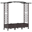Hævet bed med espalier og hjul Brun 169 x 40 x 129 cm PP