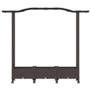 Hævet bed med espalier og hjul Brun 169 x 40 x 129 cm PP