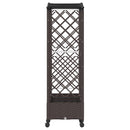 Hævet bed med espalier og hjul Brun 169 x 40 x 129 cm PP
