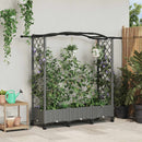 Hævet Bed med Trellis og Tag Lysegrå 169 x 40 x 129 cm PP