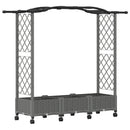 Hævet Bed med Trellis og Tag Lysegrå 169 x 40 x 129 cm PP