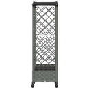 Hævet Bed med Trellis og Tag Lysegrå 169 x 40 x 129 cm PP