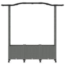Hævet Bed med Trellis og Tag Lysegrå 164 x 40 x 144 cm PP