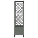 Hævet Bed med Trellis og Tag Lysegrå 164 x 40 x 144 cm PP