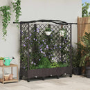 Hævet Bed med Trellis og Tag Brun 163 x 40 x 129 cm PP