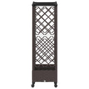Hævet Bed med Trellis og Tag Brun 163 x 40 x 129 cm PP