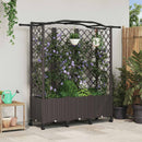 Hævet Bed med Trellis og Tag Brun 163 x 40 x 144 cm PP