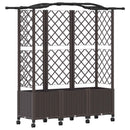 Hævet Bed med Trellis og Tag Brun 163 x 40 x 144 cm PP