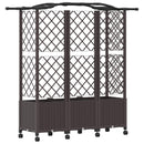 Hævet Bed med Trellis og Tag Brun 163 x 40 x 144 cm PP