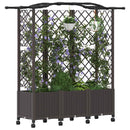 Hævet Bed med Trellis og Tag Brun 163 x 40 x 144 cm PP