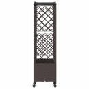 Hævet Bed med Trellis og Tag Brun 163 x 40 x 144 cm PP