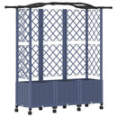 Hævet Bed med Trellis og Tag Grå 163 x 40 x 144 cm PP