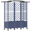 Hævet Bed med Trellis og Tag Grå 163 x 40 x 144 cm PP
