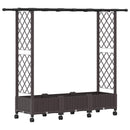 Hævet Bed med Trellis og Tag Brun 164 x 40 x 127 cm PP