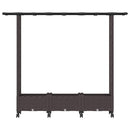 Hævet Bed med Trellis og Tag Brun 164 x 40 x 127 cm PP
