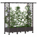 Hævet Bed med Trellis og Tag Brun 164 x 40 x 127 cm PP