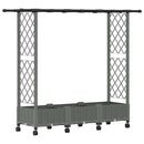 Hævet Bed med Trellis og Tag Lysegrå 164 x 40 x 127 cm PP