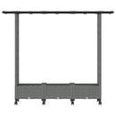 Hævet Bed med Trellis og Tag Lysegrå 164 x 40 x 127 cm PP