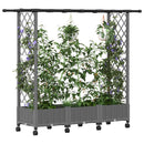 Hævet Bed med Trellis og Tag Lysegrå 164 x 40 x 127 cm PP