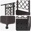 Hævet Bed med Trellis og Tag Brun 164 x 40 x 127 cm PP