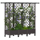 Hævet Bed med Trellis og Tag Brun 164 x 40 x 127 cm PP