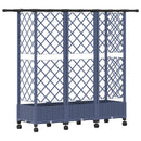 Hævet Bed med Trellis og Tag Grå 164 x 40 x 127 cm PP