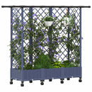 Hævet Bed med Trellis og Tag Grå 164 x 40 x 127 cm PP