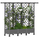 Hævet Bed med Trellis og Tag Lysegrå 164 x 40 x 127 cm PP