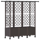 Hævet Bed med Trellis og Tag Brun 163,5 x 40 x 142 cm PP