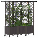 Hævet Bed med Trellis og Tag Brun 163,5 x 40 x 142 cm PP