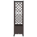 Hævet Bed med Trellis og Tag Brun 163,5 x 40 x 142 cm PP