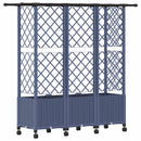 Hævet Bed med Trellis og Tag Grå 163,5 x 40 x 142 cm PP