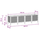 Havekrukke med hjul Hvid 160 x 40 x 48 cm PP