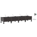 Havekrukke med vanding og hjul 4 stk. Brun 160 x 40 x 28 cm PP