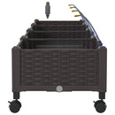 Havekrukke med vanding og hjul 4 stk. Brun 160 x 40 x 28 cm PP