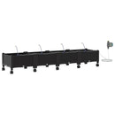 Havekrukke med vanding og hjul 4 stk. Sort 160 x 40 x 28 cm PP