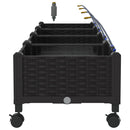 Havekrukke med vanding og hjul 4 stk. Sort 160 x 40 x 28 cm PP