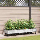 Havekrukke med vanding og hjul 4 stk. Hvid 160 x 40 x 28 cm PP