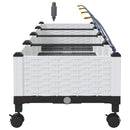 Havekrukke med vanding og hjul 4 stk. Hvid 160 x 40 x 28 cm PP