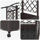 Hævet Bed med Trellis og Tag Brun 203,5 x 40 x 129 cm PP