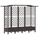 Hævet Bed med Trellis og Tag Brun 203,5 x 40 x 129 cm PP