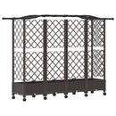 Hævet Bed med Trellis og Tag Brun 203,5 x 40 x 129 cm PP