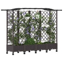 Hævet Bed med Trellis og Tag Brun 203,5 x 40 x 129 cm PP
