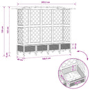 Hævet Bed med Trellis og Tag Brun 203,5 x 40 x 129 cm PP