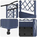 Hævet Bed med Trellis og Tag Grå 203,5 x 40 x 129 cm PP