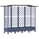 Hævet Bed med Trellis og Tag Grå 203,5 x 40 x 129 cm PP